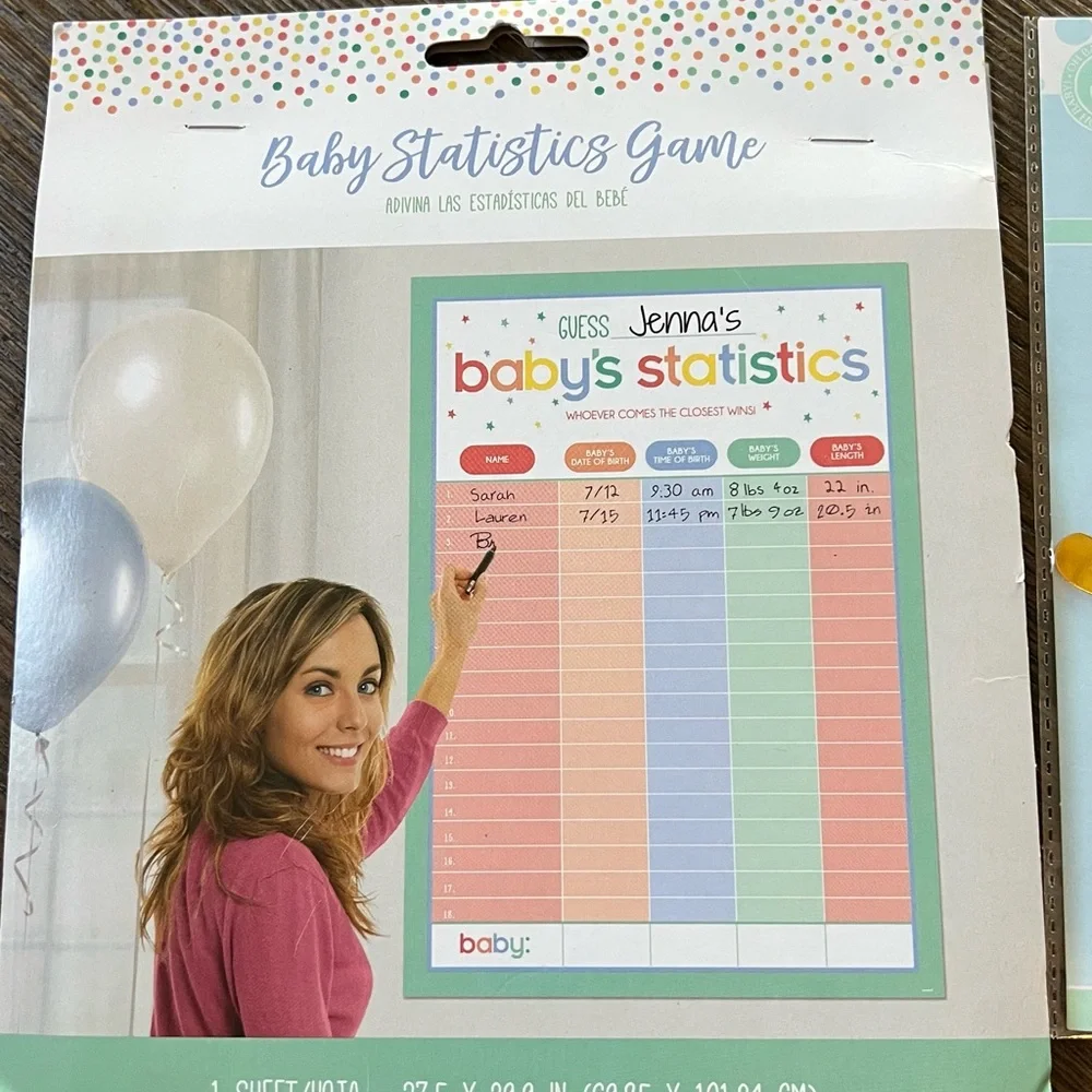 Oh Baby Cake Topper and Bingo Game Set - Gold